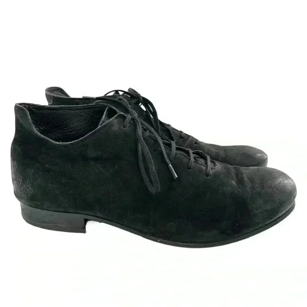 John Fluevog mens chukka boots size 12 black nubuck leather hipster grunge punk
